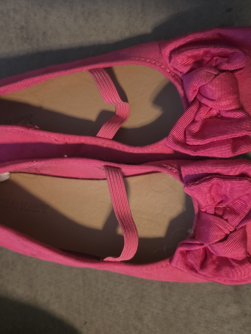 Old Navy Pink Girls Bow Ballet Flats with Elastic Strap